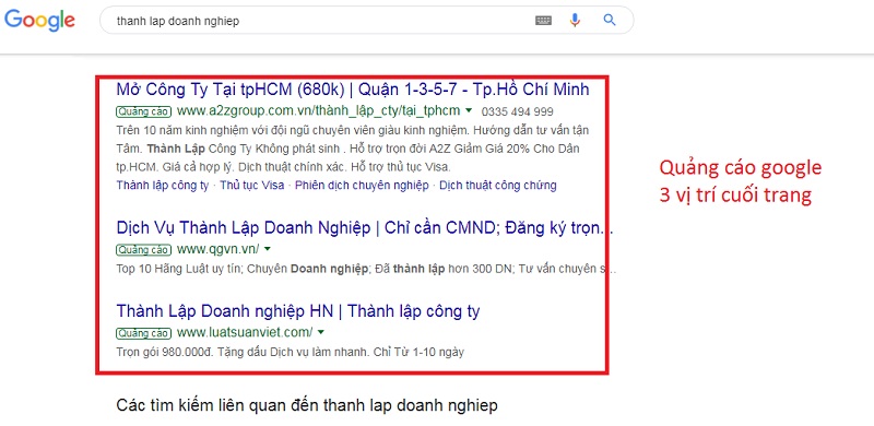 dịch vụ google ads