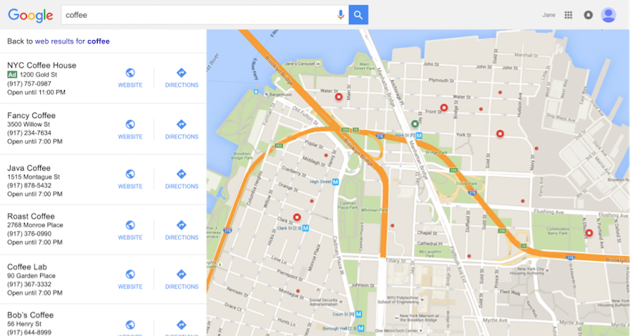 quảng cáo google maps